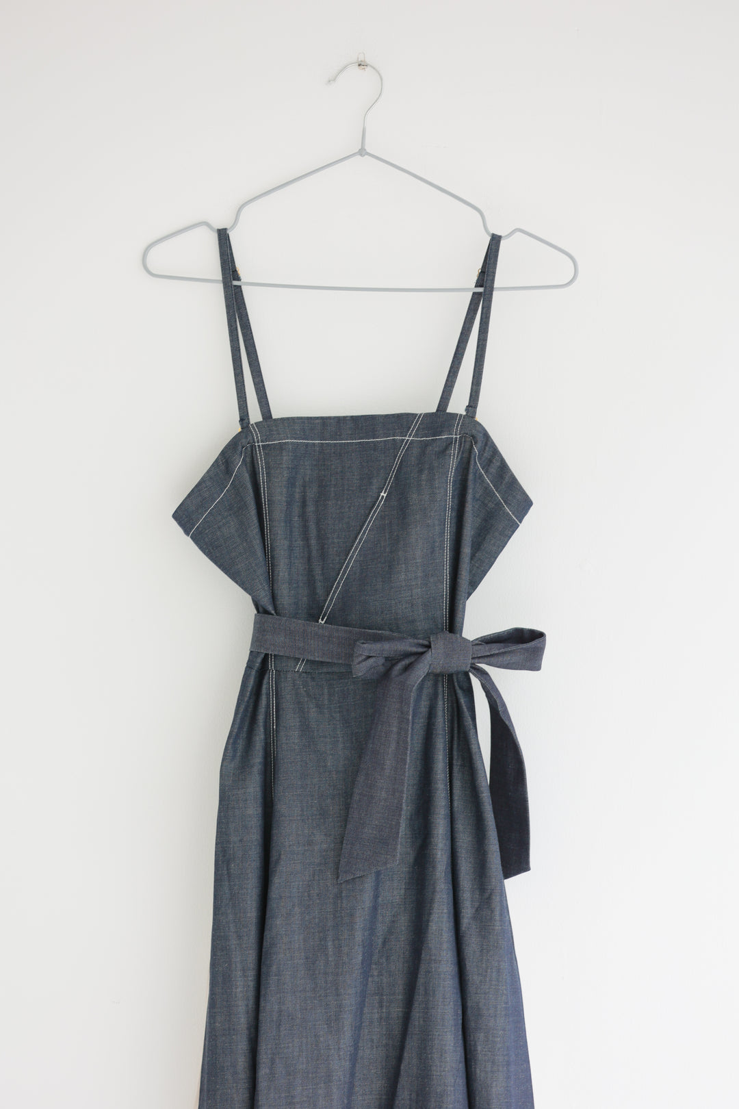 Pleated Denim Dress