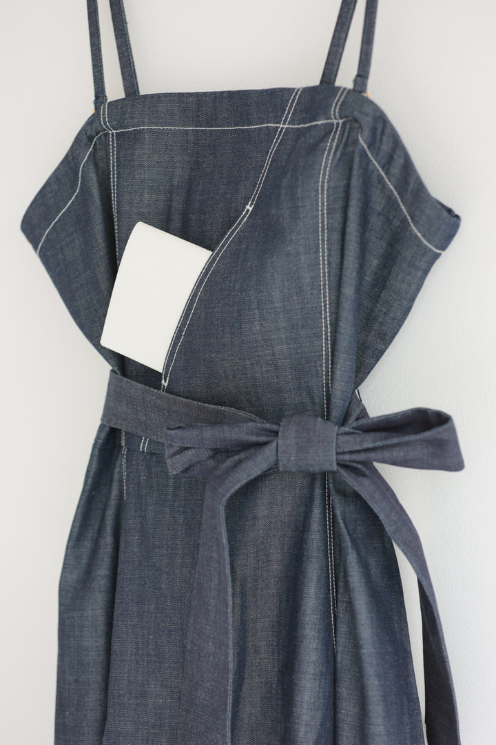 Pleated Denim Dress