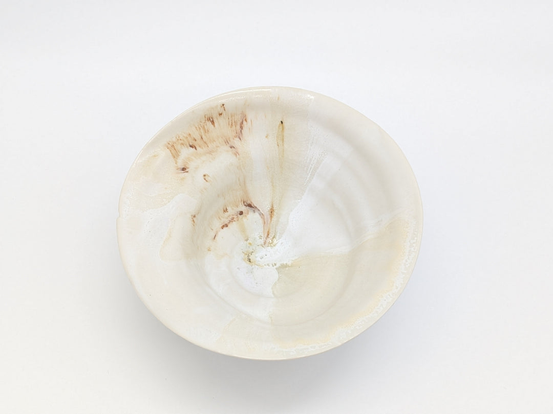 紫蓮 茶碗 卯の花を真上から見た釉薬の景色