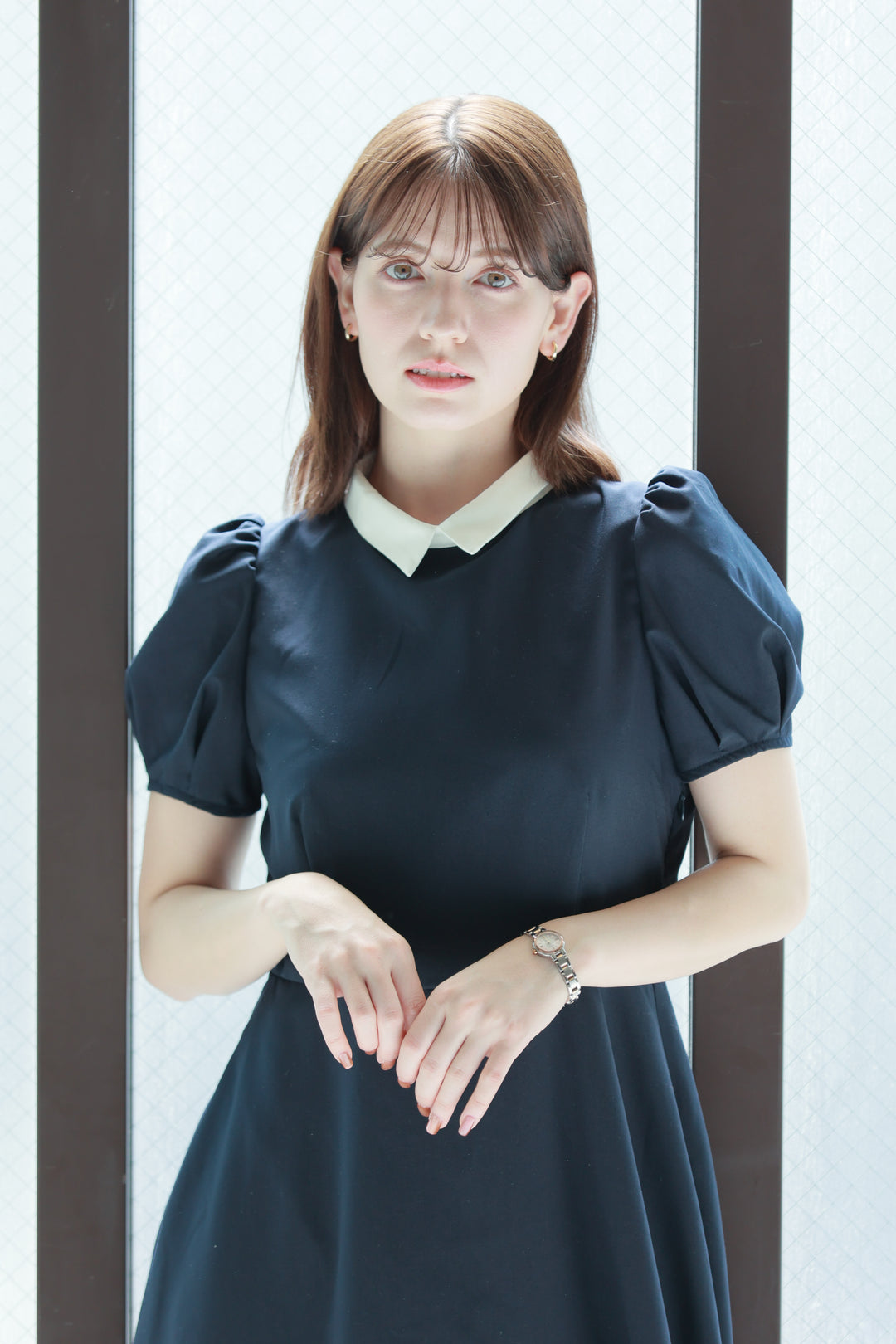 フェミニンシャツワンピース